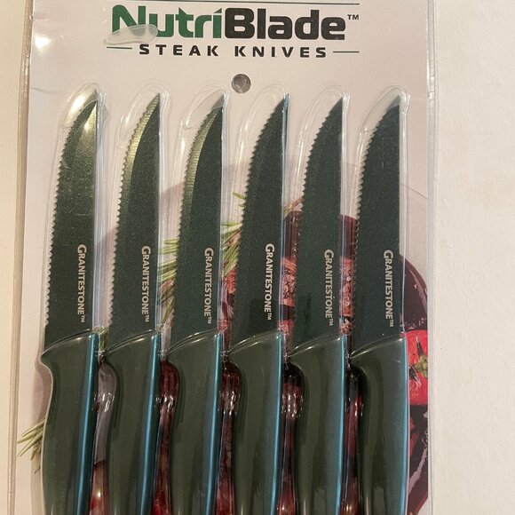 Granitestone - NutriBlade - Steak Knives - Stainless Steel - 6 Piece Easy Grip - Picture 2 of 6